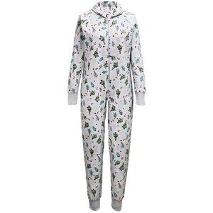 NWT Family Pajamas Matching Women's Festive Trees One Piece Jumpsuit